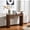 Walnut Bar Table Only, variant on Hi loPres 3-Piece Modern Bar Table Set, 50" Oak Color Console Table with 2 Drawers & 2 Rattan Bar Stools with White PU Leather Seat, 25" Counter Height, Silver