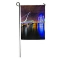 thumbnail image 1 of SIDONKU Blue Samuel Beckett Bridge Harp and Convention Centre Dublin Twilight Garden Flag Decorative Flag House Banner 28x40 inch, 1 of 2