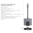 thumbnail image 4 of 3X Adaptador de Red LAN Tipo C una Ethernet Hub USB C una Estación de Acoplamiento de Carga Rápida PD de Audio de 3,5 mm para Teléfono Móvil Portátil, 4 of 5