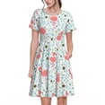 thumbnail image 1 of Balery Cute Flamingo Vestidos sueltos de manga corta para mujer, vestidos de verano 2025, vestidos casuales de corte A con vuelo., 1 of 6