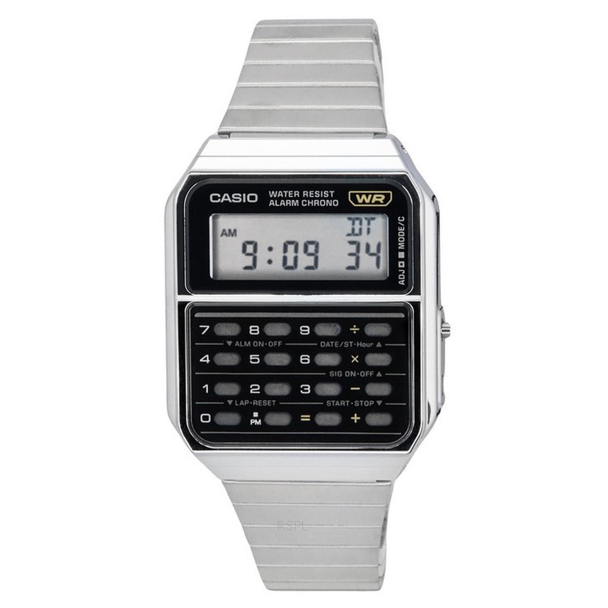 Montre - CASIO - Cadran bleu - Acier inoxydable - Résistance 50m - Dateur 3h