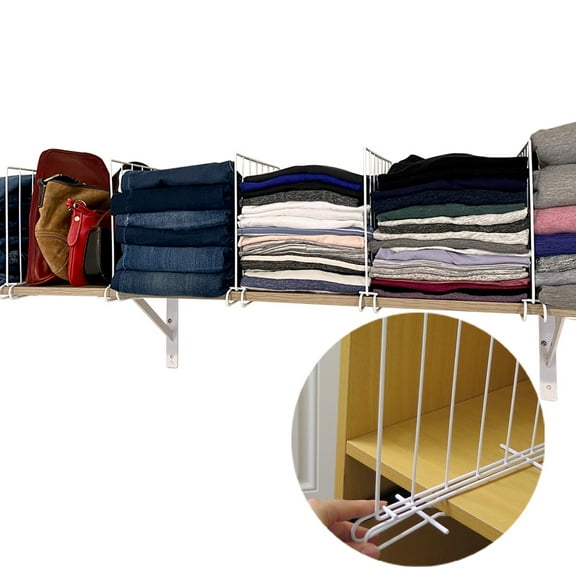 Evelots 4 Pack Shelf Dividers For Wood Shelves, Closet Organization-12 Inches Tall/Reinforced Wide Bottom For Added Stability