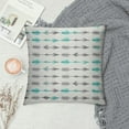 thumbnail image 2 of PIKWEEK  Teal Throw Pillow Cushion Cover, Retro Arrow Pattern in Horizontal Line Heading to Opposite Directions Art Print, Decorative Square Accent Pillow Case,Grey Teal, 2 of 5