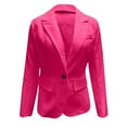 thumbnail image 5 of Dezsed Retro Notch Lapel One Button Casual Blazer Clearance Women's Fashion Solid Button Suit Coat Long Sleeve Hatless Casual Coat/Jacket HotPink XL, 5 of 5