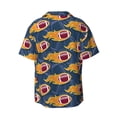 thumbnail image 2 of Xecao offers the Burning Rugby Balls for Men's Casual Short-sleeved Shirt, a button-up collared shirt with a pocket, perfect for beach vacations and yacht travel in the Small size., 2 of 7