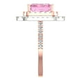 thumbnail image 3 of Clara Pucci 14K Rose/White Gold 2.62ct Pink Halo Ring for Women, 3 of 8