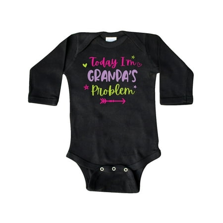 

Inktastic Child Funny Today Im Granpas Problem Gift Baby Girl Long Sleeve Bodysuit