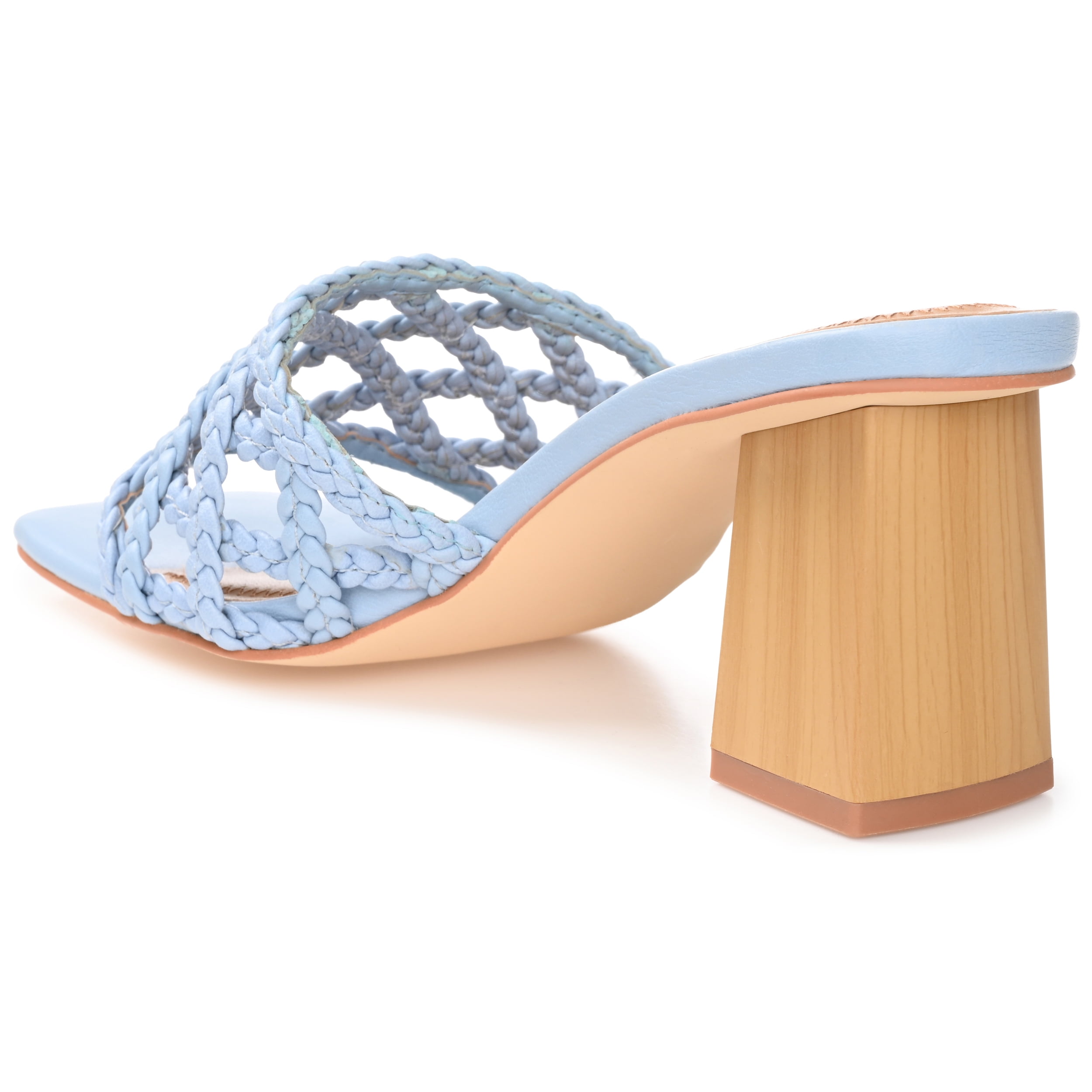 Journee Womens Evvie Open Square Toe Block Heel Sandals