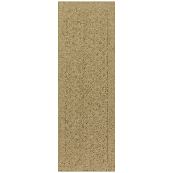 Mainstays Dylan Solid Diamond Indoor Hallway Runner Rug, Beige, 1'9"x5'