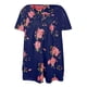 thumbnail image 2 of Camisa de mujer Camiseta de manga corta con estampado floral Blusa con cuello en V, Azul, L Scienceny AP002466-19, 2 of 4