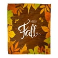 thumbnail image 1 of SIDONKU Throw Blanket Warm Cozy Print Flannel Brown Acorn Hello Fall Seasonal Autumn Leaves Yellow Border Comfortable Soft for Bed Sofa and Couch 58x80 Inches, 1 of 1