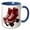 Blue/White, variant on 3drose, Red and White Pair of Roller Skates Illustration, 15oz Two-tone Green Mug