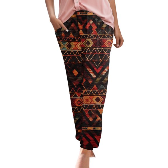 Women's Wide Leg Pants Print Harem Trousers Slip On Trousers Boho Beach Trousers Lightweight Casual Loose Trousers With Pockets Stretch Dress Casual Flowy Palazzo Pants Women