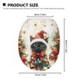thumbnail image 5 of ZIATUBLE Xmas Tree Toilet Lid Seat Cover Black Cat Toilet Lid Covers for Bathroom Decoraction Toilet Seat Dust Cover Elongated Lids Fits Most Round Elongated and Oblong Lids, 5 of 6
