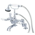 thumbnail image 4 of Water Creation F6-0008-01-CL Vintage Classic Adjustable Center Deck Mount Tub Faucet - Chrome, Silver, 4 of 5