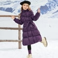 thumbnail image 2 of KAUOD Girls Long Puffer Jackets Winter Thick Warm Hooded Parka Coats Windproof Soft Quilted down Outwear Padded Coats, 2 of 8