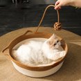 thumbnail image 2 of Manual Rattan Woven Cat Nest Winter Warm Cat Bed House Cat Scratch Board Pet Accessories For Dogs Cats, 2 of 9