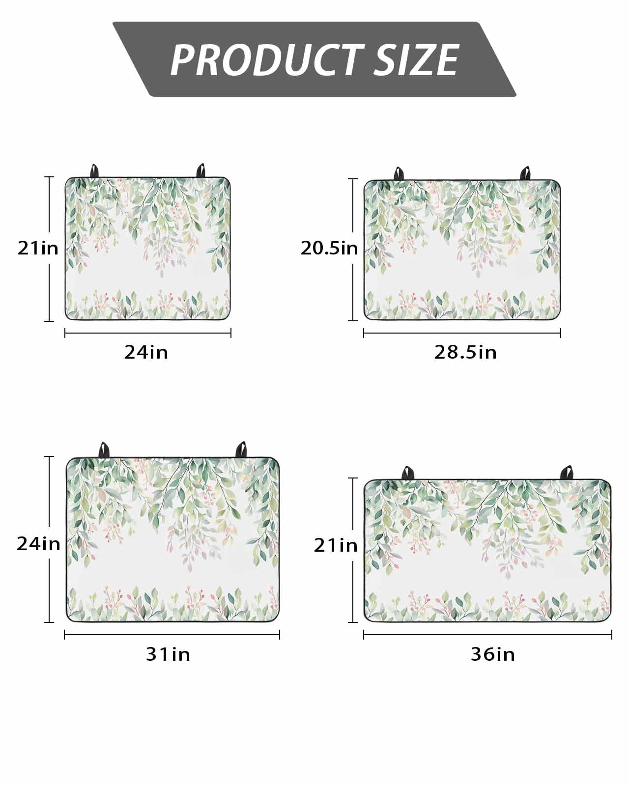 Stove Top Covers for Electric Stove, Green Botanical Glass Stovetop Cover Protector, Watercolor Floral Spring Eucalyptus Leaves Induction Cooktop Protector Oven Mat for Kitchen Countertop 24"x21"