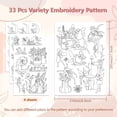 thumbnail image 2 of Water Soluble Embroidery Patterns for Beginners 4 Sheets with 33pcs Flower Fairy Patterns Charming Flower Fairy Wash Away Embroidery Pattern Stabilizer for Hand Sewing Lover Women Adults, 2 of 9