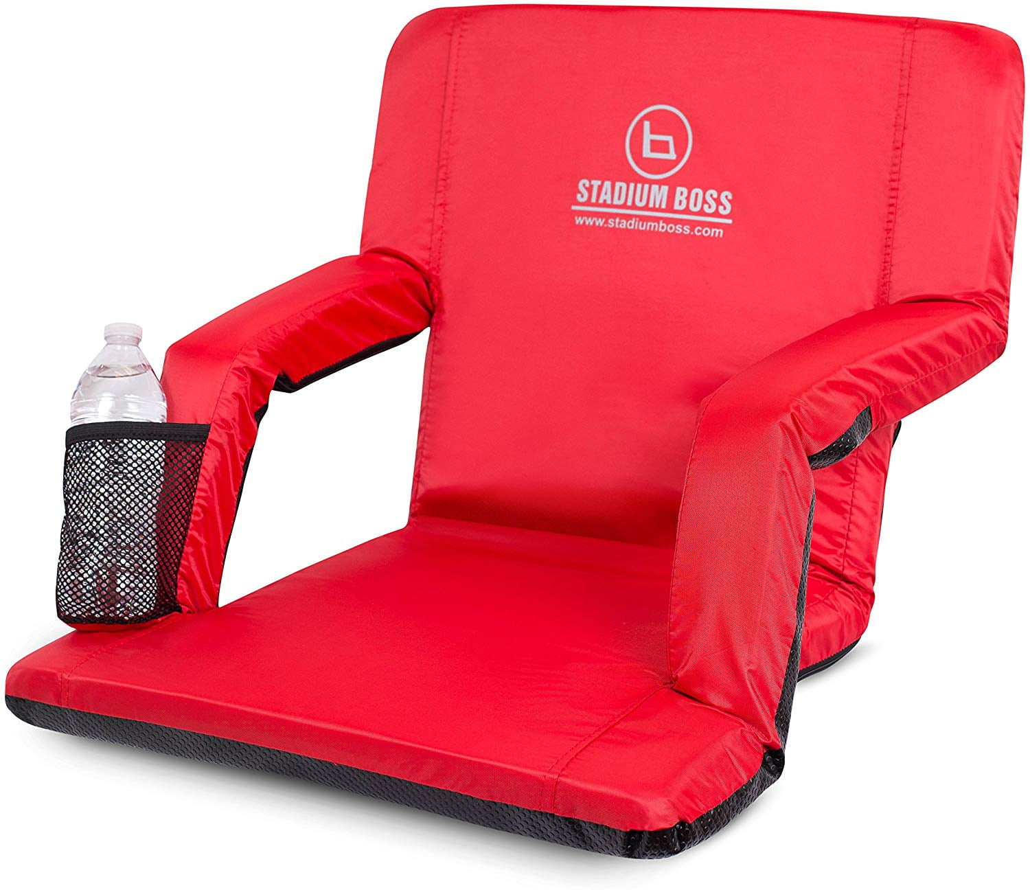 Renewed Cascade Mountain Tech Lightweight Folding Portable Stadium Seats with Shoulder Strap Red 