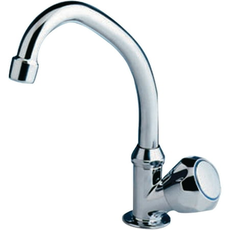Spout Knob - Scandvik 10172 Chrome Plated Brass Standard Cold Water Tap with Swivel Spout and Standard Knob
