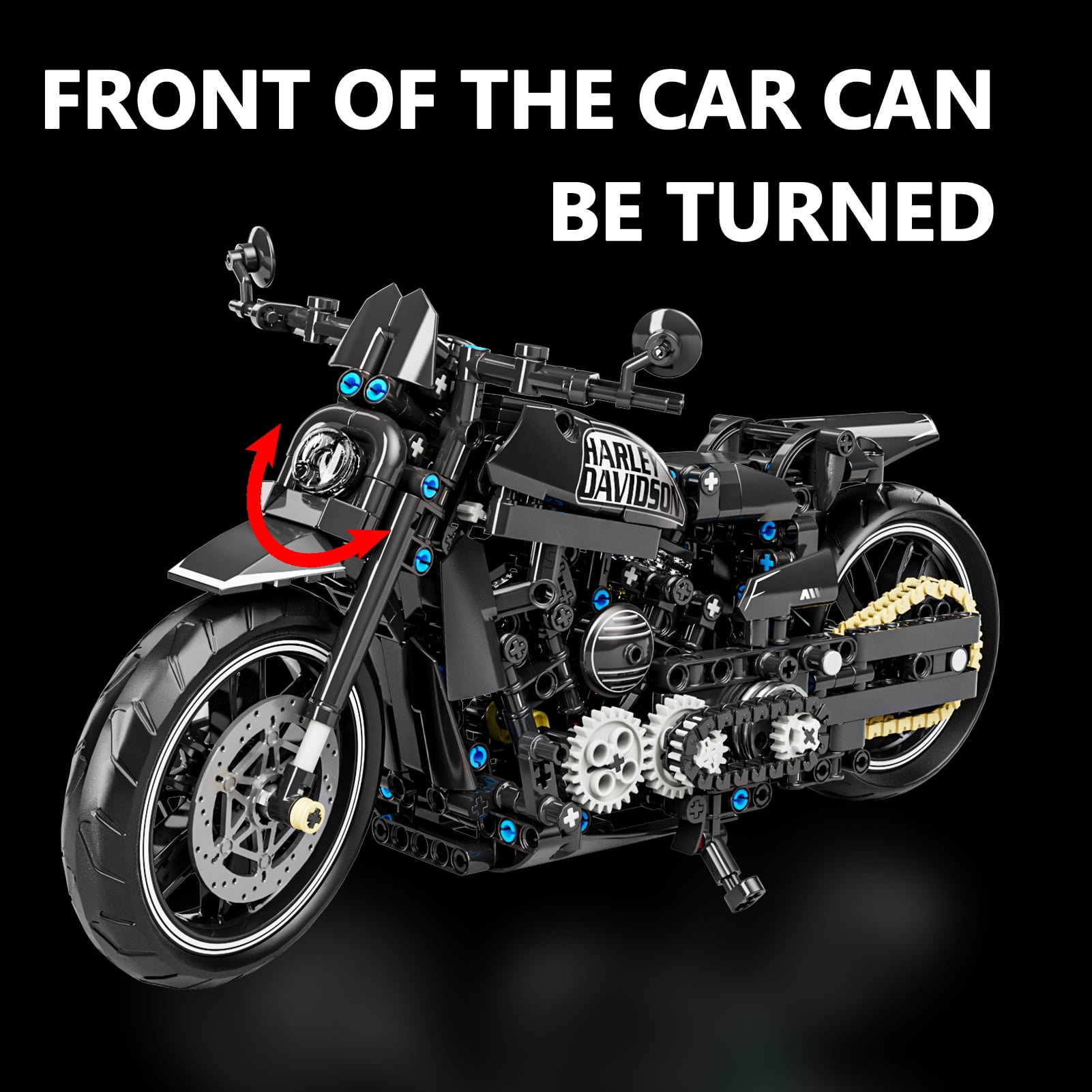 QOQ Motorcycle Building Block Toy Racing Roadster,1:8 Model Collectible Kits Motorcycle's Model Set and Technic for Boys & Adults (680 Pieces)