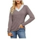 thumbnail image 3 of Sudaderas con capucha para mujer,Blusa de mujer, camisa de manga larga con cuello redondo y botones, top informal de color liso, tela de rayón sintético, ideal para uso diario y en casa, sopatenor, 3 of 8