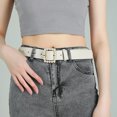 thumbnail image 2 of iOPQO Belt Womens Leather Belts For Jeans Dresses Fashion Gold Buckle Ladies Belt belt White, 2 of 4