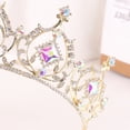 thumbnail image 4 of Nvzi Tiara de boda para novia, diadema de princesa, corona de novia, joyería para el cabello con diamantes de imitación de cristal,graduación, boda, fiesta de disfraces (blanco), 4 of 4