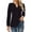 Black, variant on Breezora Flowy V Neck Pleated Tops for Women Puff Sleeve Printed Blouse Long Sleeve Shirt L Size Black