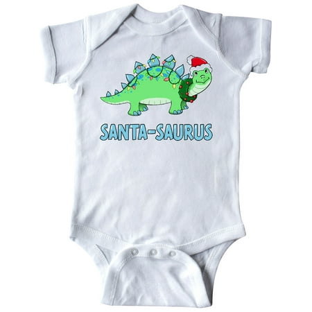 

Inktastic Santa-saurus Christmas Dinosaur with Hat Lights and Wreath Gift Baby Boy or Baby Girl Bodysuit