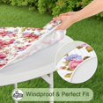 thumbnail image 5 of Round Fitted Tablecloth with Elastic Edges Fits 36"-44" Round Tables Pioneer Colorful Floral Waterproof Table Cover Washable Indoor and Outdoor for Party Kitchen Dinner Banquet Patio Picnic, 5 of 7