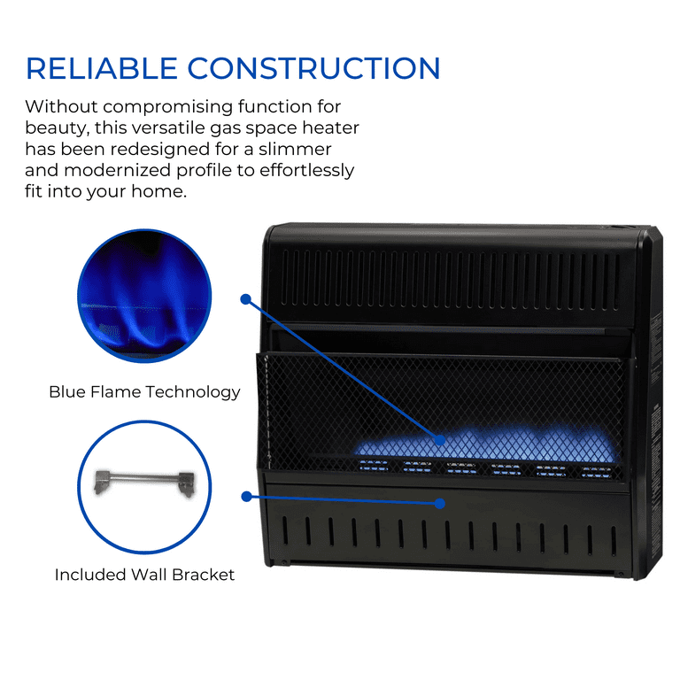 With Thermostat And Blower Blue Flame Liquid Propane Thermostatic