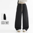thumbnail image 4 of UACY Girls Sweatpants Bowknot Straight Leg Drawstring Baggy Jogger Pants Y2k Casual Open Bottom Athletic Trousers W/Pocket (Black, 13-14 Years), 4 of 9