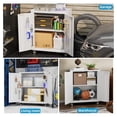 thumbnail image 3 of 34.3" H Garage Storage Cabinet with Wheels,Lockable Metal Storage Cabinet with 2 Doors for Garage Home Office Storage,White,Assembly Required, 3 of 8