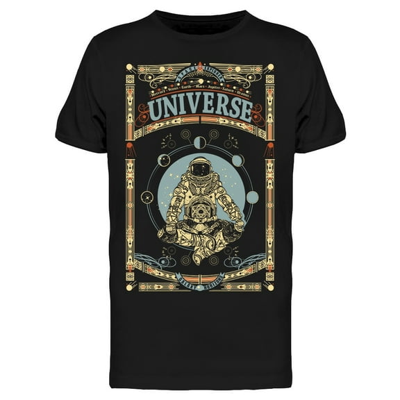 Astronaut Lotus Universe T-Shirt Men -Image by Shutterstock, Male XX-Large