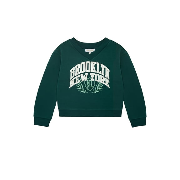 Planet Gold Girls Brooklyn New York V-Neck Sweatshirt, Sizes 4-18