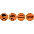 thumbnail image 2 of Darling Souvenir Look Who is 50 Birthday Stickers 190 Pcs for chocolate Candy Labels-Orange, 2 of 2