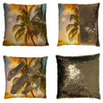 thumbnail image 1 of EREHome Housse de Coussin Réversible Sirène Réversible Plage Paradis Tropical avec Palmiers et Océan 18x18 Pouces, 1 of 3