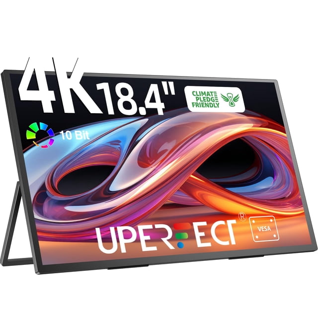 Monitor portátil UPERFECT 4K de 18 pulgadas y 10 bits con soporte VESA