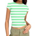 thumbnail image 2 of Xuyuer Print Fitted Pencil Top - Women's Casual Unstructured Round Neck Short Sleeve Shirt Matching Set for Office Chic Ensembles, Dinner Date Nights & Modern Separates Wardrobe Styling, 2 of 5
