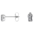 thumbnail image 3 of Pendientes minimalistas JeenMata Tipo Solitario Diamantes Talla Esmeralda 0,58 Quilates Chapado en Oro Blanco 18 K, 3 of 5