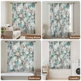 thumbnail image 5 of Palm Leaves Semi Sheer Curtains Drapes for Living Room,Bedroom,French Doors Window 63 Inches Long,Turquoise Tropical Leaf Botanical Retro Spring Rod Pocket Chiffon Curtain Voile Drapery Panel, 5 of 8