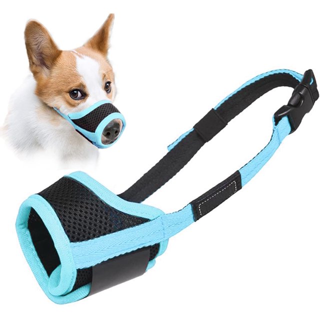 GFDYREE Dog Muzzle Anti Biting and Chewing, with Comfortable Mesh Soft Fabric and Adjustable Strap, Suitable for Small, Medium and Large Dogs