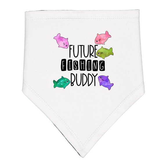 Inktastic Future Fishing Buddy with Colorful Fish Baby Bandana Bib