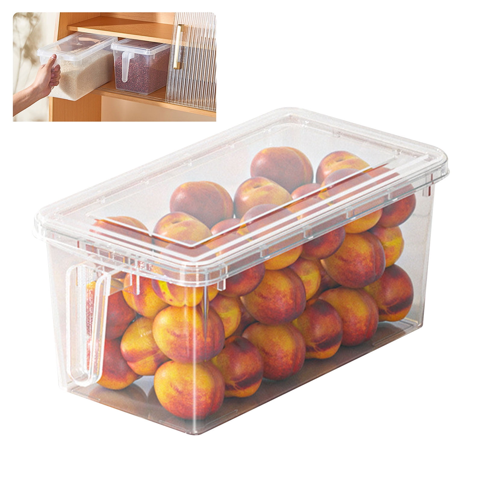 Refrigerator Organizer Bins, Easy To Clean Deform Proof Compact PP5 Fruit Storage Containers Food Grade Material  For Vegetables Eggs