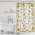 thumbnail image 2 of Sunflower Bees Shower Curtain Set - Small 36" x 72" Washable Bathtub Curtain with 12 Hooks, Spring Summer Farmhouse Floral Watercolor Waterproof Fabric Stall Shower Curtains for Bathroom Décor, 2 of 6