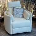 thumbnail image 4 of Pemberly Row Fabric Power Swivel Glider Recliner Chair in White with USB Charger, 4 of 10