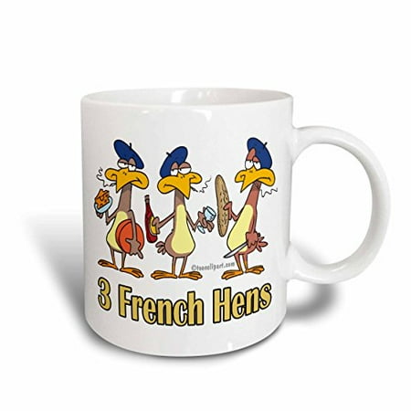 

3dRose Three French Hens Ceramic Mug 15-ounce