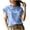 Blue, variant on Women T-Shirts Lightweight Blouse For Flowy Sleeveless Tops With Ruffle Details Soft Breathable Everyday Shirt Classic Solid Color Streetwear
